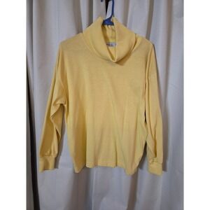 Vintage Together! Yellow Turtleneck Long Sleeve Top Missy Medium Ribbed Trim
